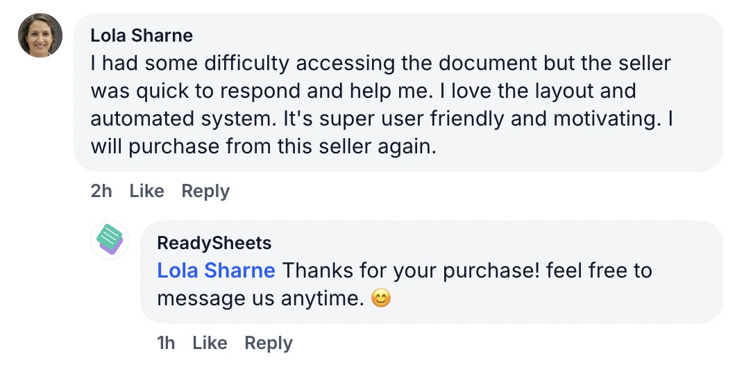 Customer review screenshot